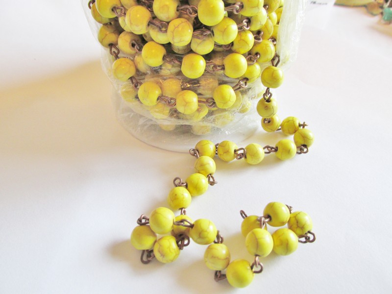 (image for) Bead chain - Yellow 8mm (1 ft) BC-YC8
